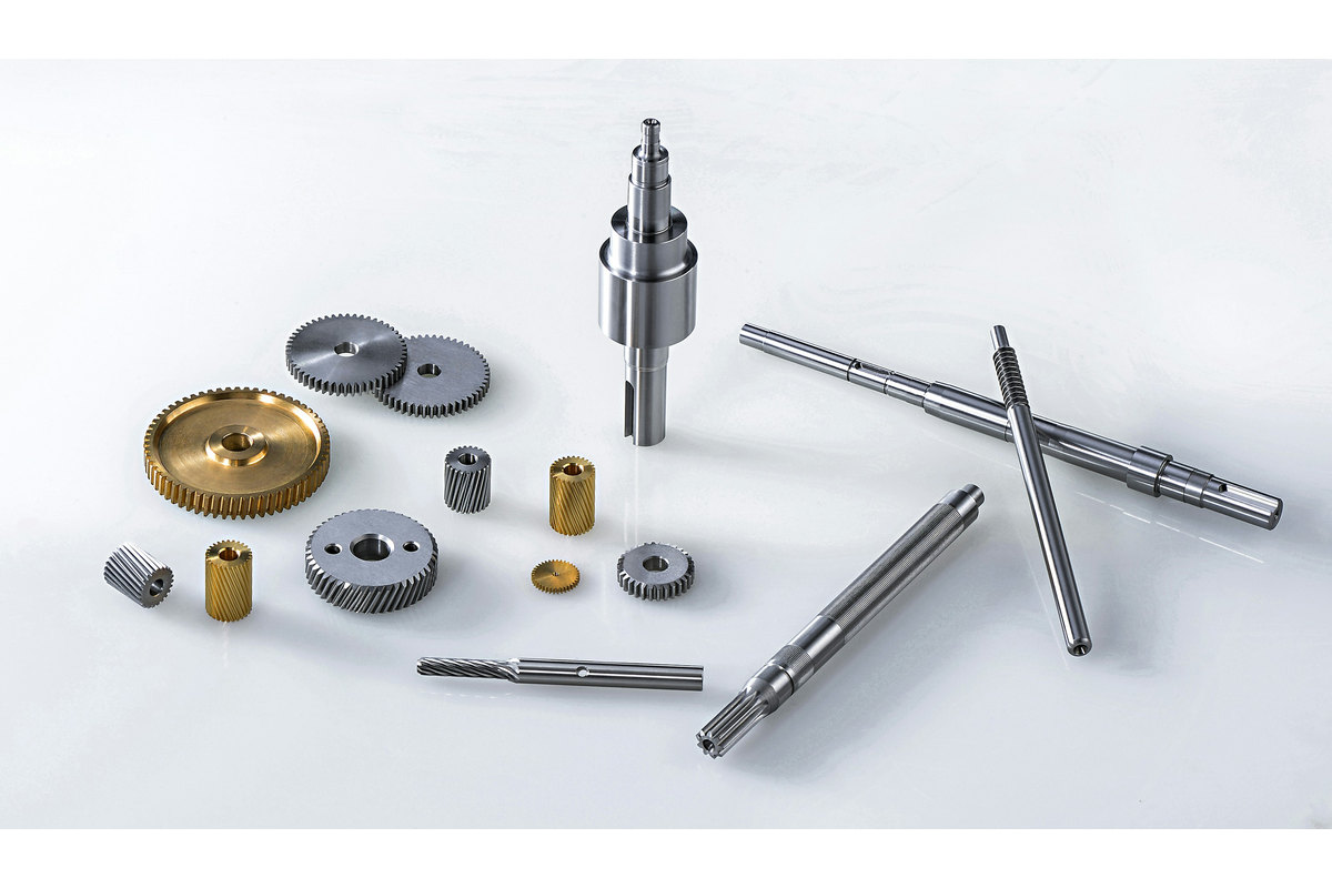 Machined gears, bushings and shafts
