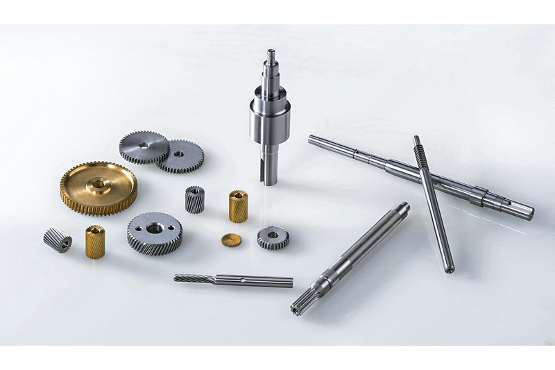 Machined gears, bushings and shafts