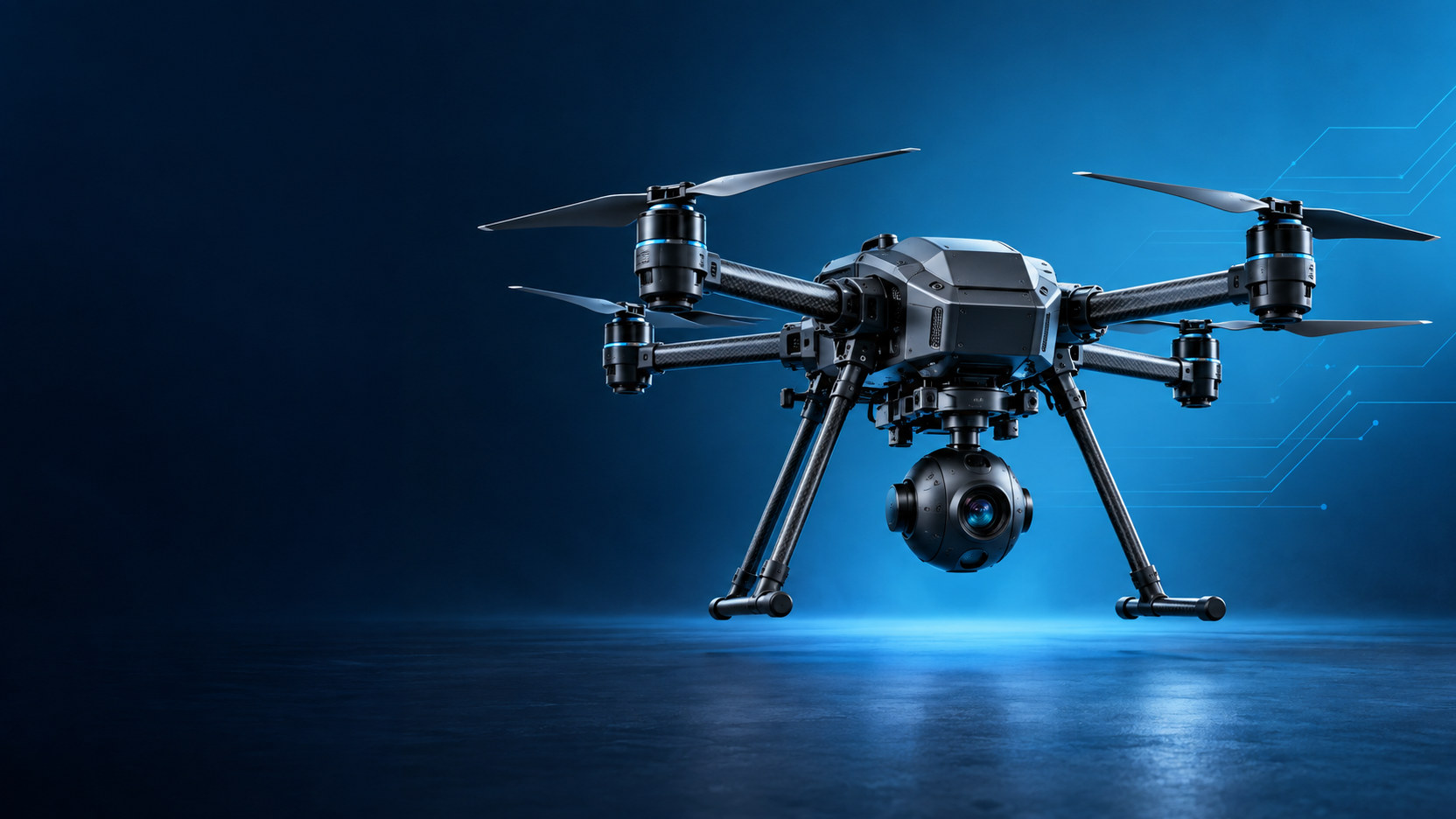 Multirotor UAV with an integrated camera payload and landing gear